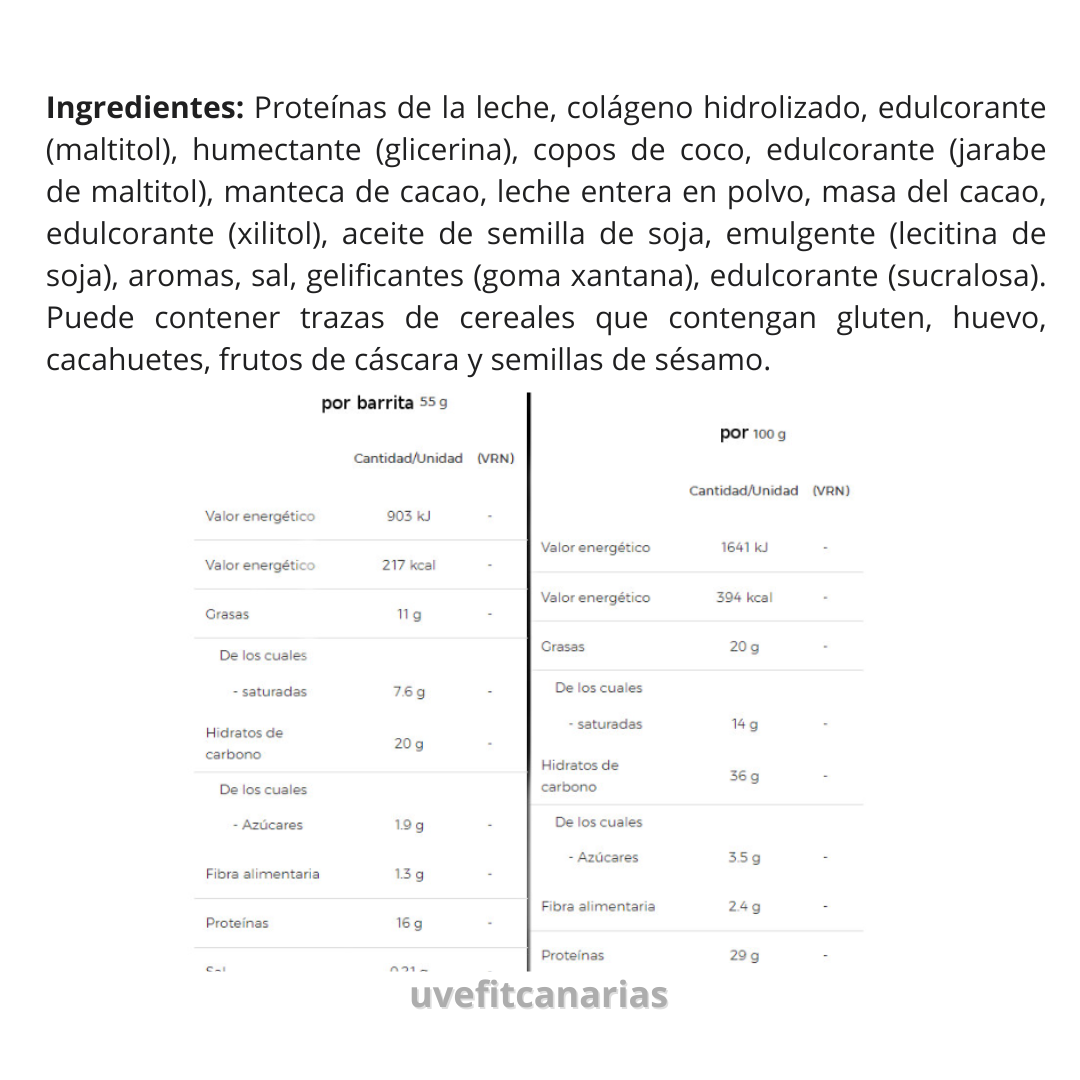 Barritas de proteína, Coco-Choco, 55gr - Barebells