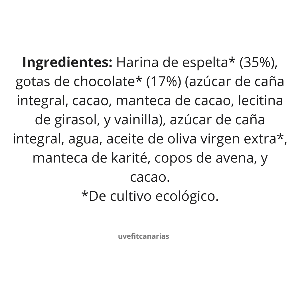 Cookies ecológicas de Espelta y Chocolate, 170g - Artipa