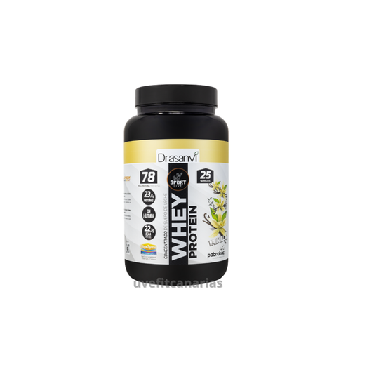 Proteína whey concentrada, Vainilla, 750 g - Drasanvi
