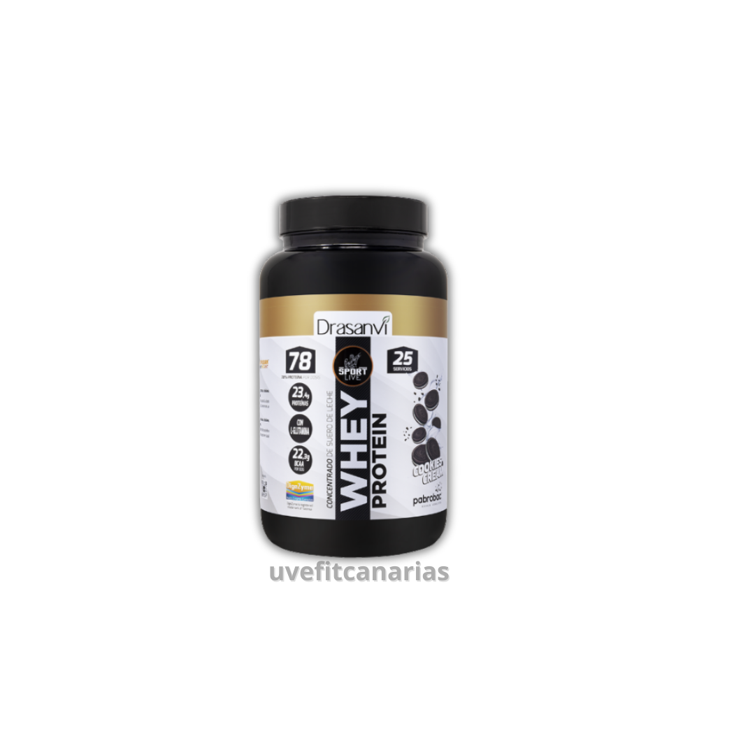 Proteína Whey concentrada, Cookies cream, 750 g - Drasanvi