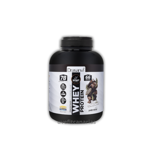 Proteína Whey concentrada, Doble chocolate, 2kg - Drasanvi