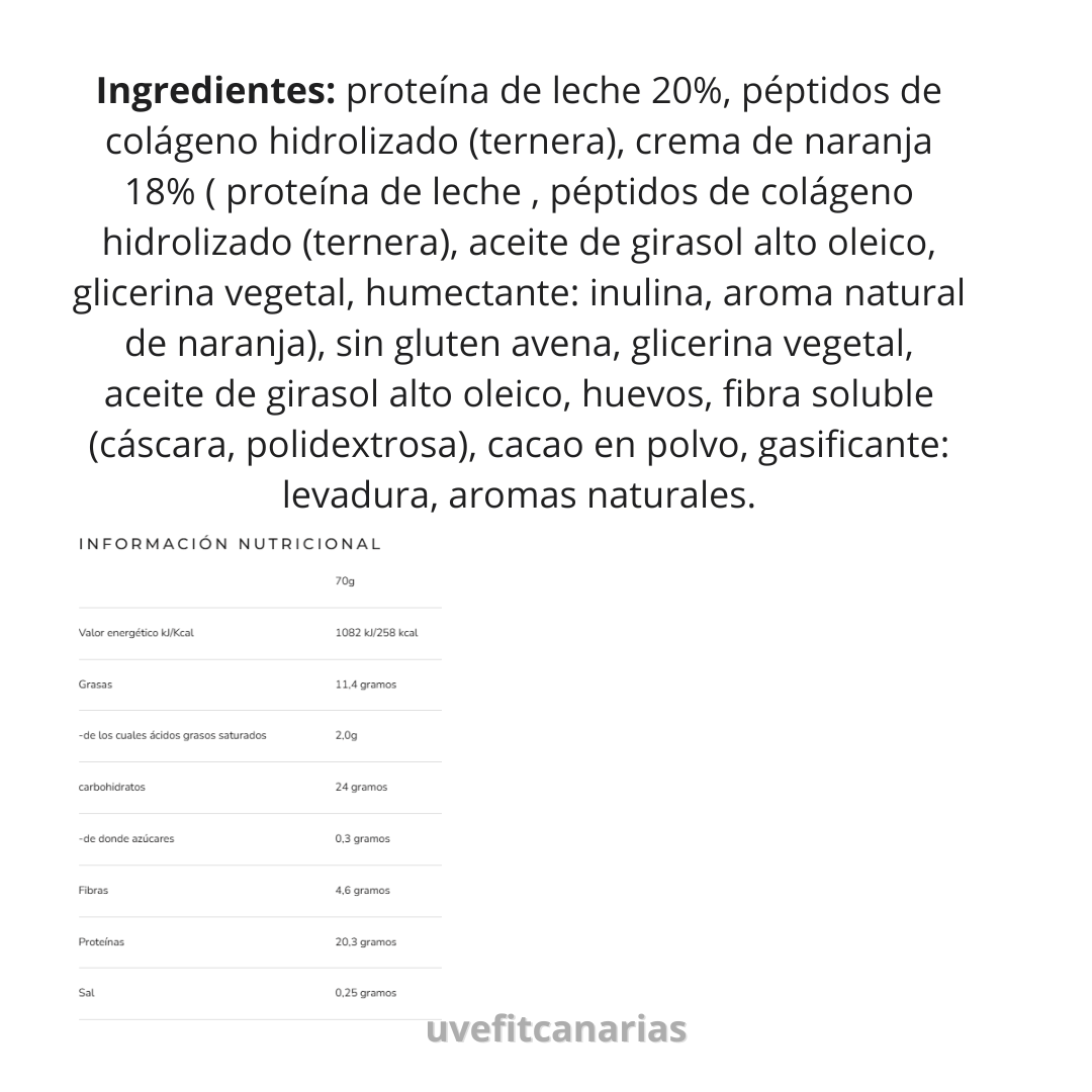 Galleta de Proteína, Naranja, 70gr - FitSpo