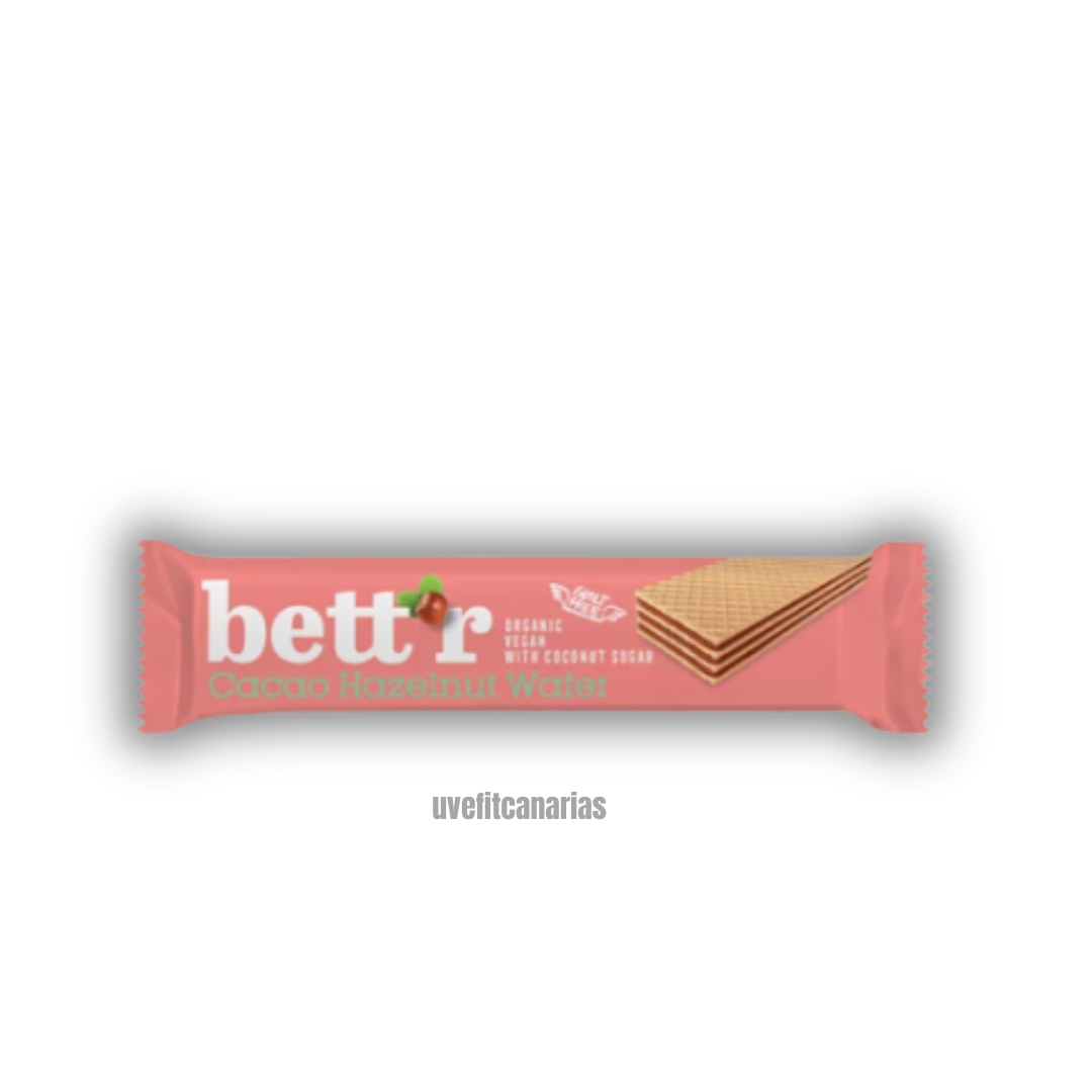 Wafer Bett’r sabor chocolate y avellanas 30g snack ecológico vegano